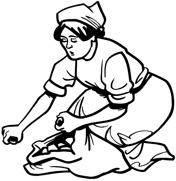 Farm lady picking produce vinyl sticker. Customize on line.      Agriculture Crops Farming Farmer picking 003-0140  